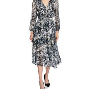 Alice + Olivia Coco Plunging V-Neck Wrap Dress